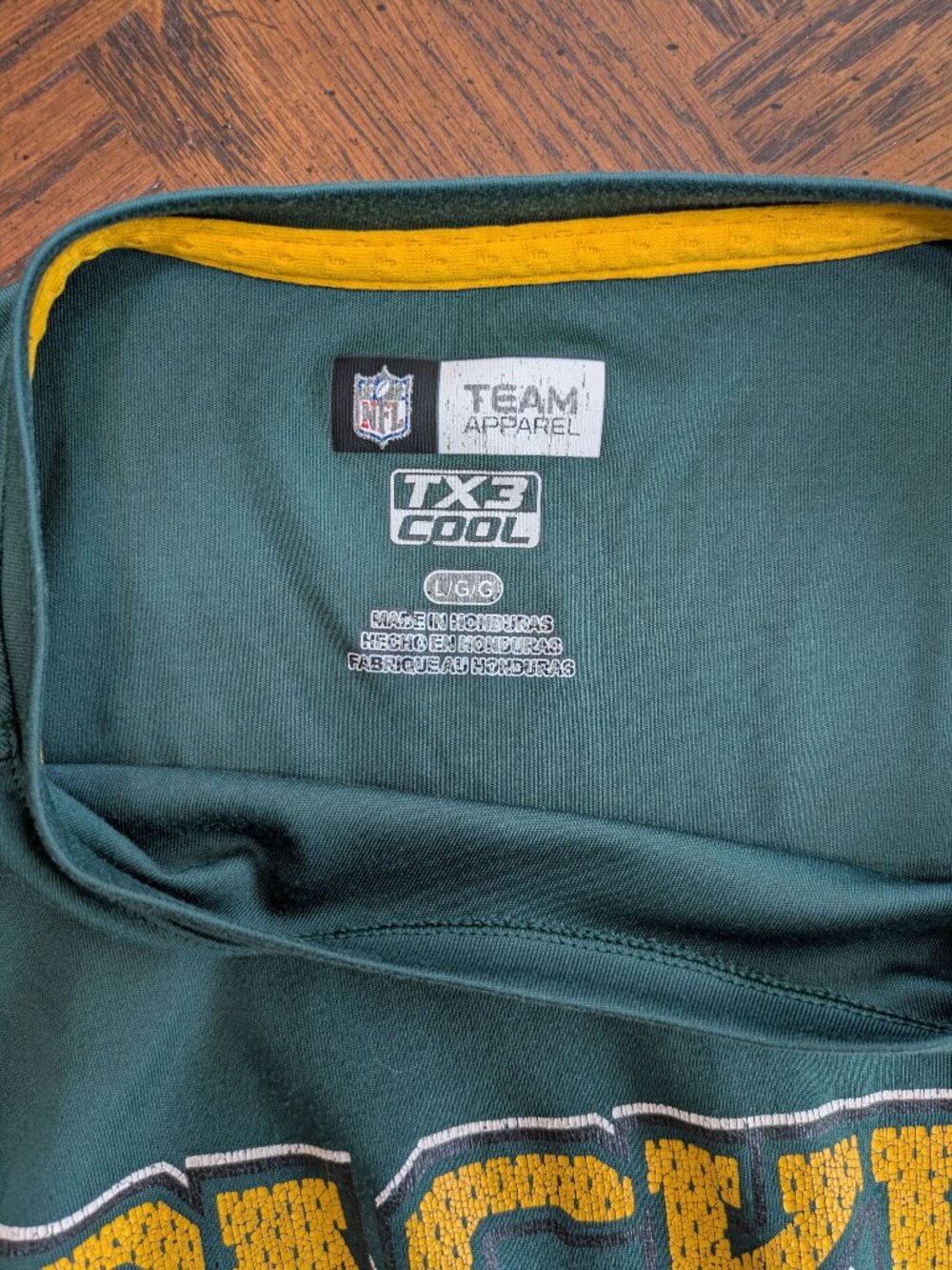 Green Bay Packers Jersey Shirt - Men's Large - TX3 Cool NFL Team Apparel - Picture 2 of 4